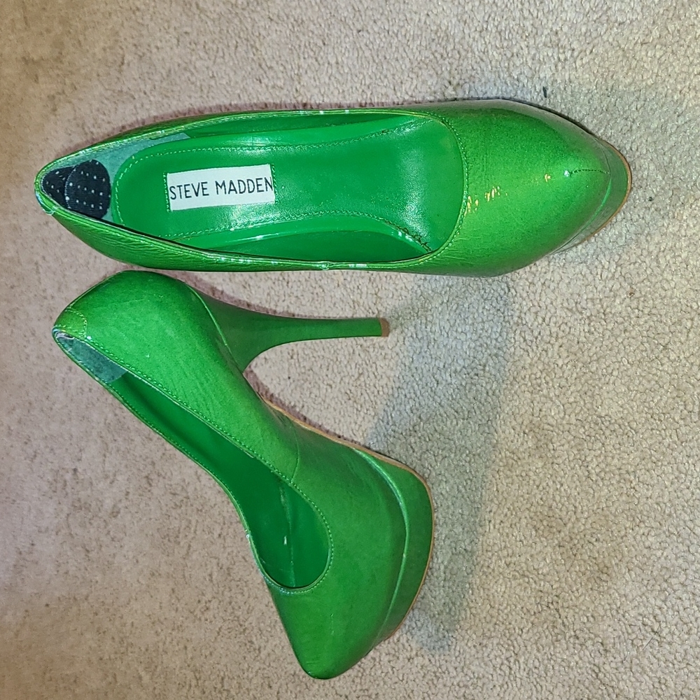 Steve Madden Kelly emerald true green platform high heel stilettos shoes 6